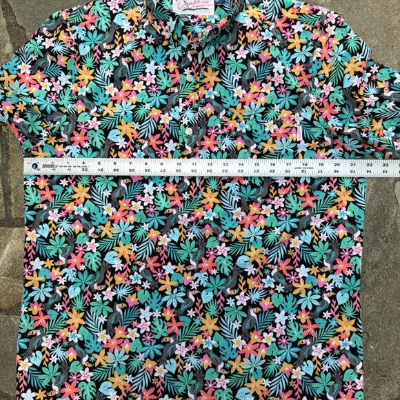 Chubbies Mens Medium Button Down Polo Tropical Toucan Colorful Bloomerang - Picture 7 of 11